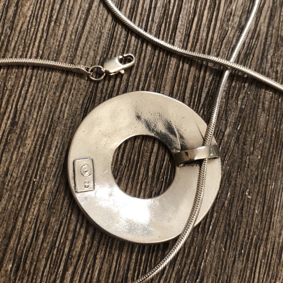 Sterling Silver Round Disc with Stick Figure Birds - Picture 6 of 14